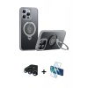 MARSİLYAN™- iPhone 15 Pro Kılıf Zirve Çizgi Prime - Siyah 3D Antistatik Seramik Nano Ekran Koruyucu + Raze Metal Kamera Lens - LT