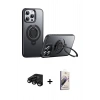 MARSİLYAN™- iPhone 15 Pro Kılıf Zirve Çizgi Prime - Siyah Bilvis 3D Mat Cam Ekran Koruyucu + Raze Metal Kamera Lens - SH