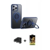 MARSİLYAN™- iPhone 15 Pro Kılıf Zirve Çizgi Prime - Siyah Buffer Cam Ekran Koruyucu + Raze Metal Kamera Lens - TMGI