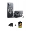 MARSİLYAN™- iPhone 15 Pro Kılıf Zirve Çizgi Prime - Siyah Buffer Cam Ekran Koruyucu + Raze Metal Kamera Lens - TMGI