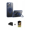 MARSİLYAN™- iPhone 15 Pro Kılıf Zirve Çizgi Prime - Siyah Buffer Cam Ekran Koruyucu + Raze Metal Kamera Lens - SH