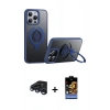 MARSİLYAN™- iPhone 15 Pro Kılıf Zirve Çizgi Prime - Siyah Buffer Hayalet Cam Ekran Koruyucu + Raze Metal Kamera Lens - LT