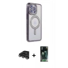 MARSİLYAN™- iPhone 15 Pro Kılıf Zirve Doku Prime - Şeffaf 360 Full Body Arka Koruyucu + Raze Metal Kamera Lens - TMGI