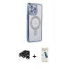 MARSİLYAN™- iPhone 15 Pro Kılıf Zirve Doku Prime - Şeffaf Pasifik Cam Ekran Koruyucu + Raze Metal Kamera Lens - GS
