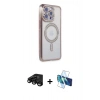 MARSİLYAN™- iPhone 15 Pro Kılıf Zirve Doku Prime - Siyah 3D Antistatik Cam Ekran Koruyucu + Raze Metal Kamera Lens - SH