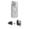 MARSİLYAN™- iPhone 15 Pro Kılıf Zirve Doku Prime - Siyah 3D Antistatik Mat Seramik Nano Ekran Koruyucu + Raze Metal Kamera Lens - SH