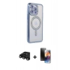 MARSİLYAN™- iPhone 15 Pro Kılıf Zirve Doku Prime - Siyah 3D Antistatik Mat Seramik Nano Ekran Koruyucu + Raze Metal Kamera Lens - SH