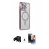 MARSİLYAN™- iPhone 15 Pro Kılıf Zirve Doku Prime - Siyah 3D Antistatik Mat Seramik Nano Ekran Koruyucu + Raze Metal Kamera Lens - SH