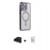 MARSİLYAN™- iPhone 15 Pro Kılıf Zirve Doku Prime - Siyah Bilvis 0.18mm Plus Cam Ekran Koruyucu + Raze Metal Kamera Lens - SH