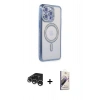 MARSİLYAN™- iPhone 15 Pro Kılıf Zirve Doku Prime - Siyah Bilvis 3D Mat Cam Ekran Koruyucu + Raze Metal Kamera Lens - GS