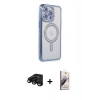 MARSİLYAN™- iPhone 15 Pro Kılıf Zirve Doku Prime - Siyah Bilvis 3D Mat Cam Ekran Koruyucu + Raze Metal Kamera Lens - SH