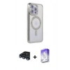 MARSİLYAN™- iPhone 15 Pro Kılıf Zirve Doku Prime - Siyah Bilvis 5in1 3D Magic Cam Ekran Koruyucu + Raze Metal Kamera Lens - LT