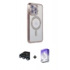 MARSİLYAN™- iPhone 15 Pro Kılıf Zirve Doku Prime - Siyah Bilvis 5in1 3D Magic Cam Ekran Koruyucu + Raze Metal Kamera Lens - LT