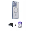 MARSİLYAN™- iPhone 15 Pro Kılıf Zirve Doku Prime - Siyah Bilvis 5in1 3D Magic Cam Ekran Koruyucu + Raze Metal Kamera Lens - LT