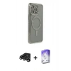 MARSİLYAN™- iPhone 15 Pro Kılıf Zirve Doku Prime - Siyah Bilvis 5in1 3D Magic Cam Ekran Koruyucu + Raze Metal Kamera Lens - TMGI