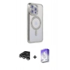MARSİLYAN™- iPhone 15 Pro Kılıf Zirve Doku Prime - Siyah Bilvis 5in1 3D Magic Cam Ekran Koruyucu + Raze Metal Kamera Lens - GS