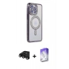 MARSİLYAN™- iPhone 15 Pro Kılıf Zirve Doku Prime - Siyah Bilvis 5in1 3D Magic Cam Ekran Koruyucu + Raze Metal Kamera Lens - SH
