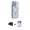 MARSİLYAN™- iPhone 15 Pro Kılıf Zirve Doku Prime - Siyah Bilvis 5in1 3D Magic Cam Ekran Koruyucu + Raze Metal Kamera Lens - SH