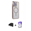 MARSİLYAN™- iPhone 15 Pro Kılıf Zirve Doku Prime - Siyah Bilvis 5in1 3D Magic Cam Ekran Koruyucu + Raze Metal Kamera Lens - SH