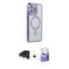 MARSİLYAN™- iPhone 15 Pro Kılıf Zirve Doku Prime - Siyah Bilvis 5in1 5D Magic Hayalet Cam Ekran Koruyucu + Raze Metal Kamera Lens - GS