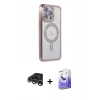 MARSİLYAN™- iPhone 15 Pro Kılıf Zirve Doku Prime - Siyah Bilvis 5in1 5D Magic Hayalet Cam Ekran Koruyucu + Raze Metal Kamera Lens - GS