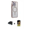MARSİLYAN™- iPhone 15 Pro Kılıf Zirve Doku Prime - Siyah Buffer Cam Ekran Koruyucu + Raze Metal Kamera Lens - LT