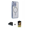 MARSİLYAN™- iPhone 15 Pro Kılıf Zirve Doku Prime - Siyah Buffer Cam Ekran Koruyucu + Raze Metal Kamera Lens - LT