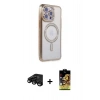MARSİLYAN™- iPhone 15 Pro Kılıf Zirve Doku Prime - Siyah Buffer Cam Ekran Koruyucu + Raze Metal Kamera Lens - SH