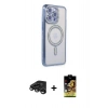MARSİLYAN™- iPhone 15 Pro Kılıf Zirve Doku Prime - Siyah Buffer Cam Ekran Koruyucu + Raze Metal Kamera Lens - TMGI