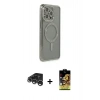 MARSİLYAN™- iPhone 15 Pro Kılıf Zirve Doku Prime - Siyah Buffer Cam Ekran Koruyucu + Raze Metal Kamera Lens - GS