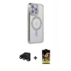 MARSİLYAN™- iPhone 15 Pro Kılıf Zirve Doku Prime - Siyah Buffer Cam Ekran Koruyucu + Raze Metal Kamera Lens - SH