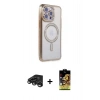MARSİLYAN™- iPhone 15 Pro Kılıf Zirve Doku Prime - Siyah Buffer Cam Ekran Koruyucu + Raze Metal Kamera Lens - TMGI