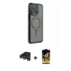 MARSİLYAN™- iPhone 15 Pro Kılıf Zirve Doku Prime - Siyah Buffer Cam Ekran Koruyucu + Raze Metal Kamera Lens - GS