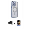 MARSİLYAN™- iPhone 15 Pro Kılıf Zirve Doku Prime - Siyah Buffer Hayalet Cam Ekran Koruyucu + Raze Metal Kamera Lens - GS