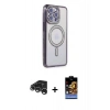 MARSİLYAN™- iPhone 15 Pro Kılıf Zirve Doku Prime - Siyah Buffer Hayalet Cam Ekran Koruyucu + Raze Metal Kamera Lens - GS