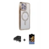 MARSİLYAN™- iPhone 15 Pro Kılıf Zirve Doku Prime - Siyah Buffer Hayalet Cam Ekran Koruyucu + Raze Metal Kamera Lens - GS