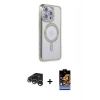 MARSİLYAN™- iPhone 15 Pro Kılıf Zirve Doku Prime - Siyah Buffer Hayalet Cam Ekran Koruyucu + Raze Metal Kamera Lens - GS
