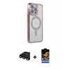 MARSİLYAN™- iPhone 15 Pro Kılıf Zirve Doku Prime - Siyah Buffer Hayalet Cam Ekran Koruyucu + Raze Metal Kamera Lens - SH