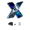 MARSİLYAN™- iPhone 15 Pro Kılıf Zirve Doku - Siyah Bilvis 0.18mm Plus Cam Ekran Koruyucu + Raze Metal Kamera Lens - LT
