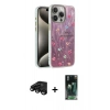 MARSİLYAN™- iPhone 15 Pro Kılıf Zirve Modern Prime - Siyah 360 Mat Full Body Arka Koruyucu + Raze Metal Kamera Lens - SH