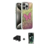 MARSİLYAN™- iPhone 15 Pro Kılıf Zirve Modern Prime - Siyah 360 Mat Full Body Arka Koruyucu + Raze Metal Kamera Lens - SH
