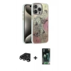 MARSİLYAN™- iPhone 15 Pro Kılıf Zirve Modern Prime - Siyah 360 Mat Full Body Arka Koruyucu + Raze Metal Kamera Lens - TMGI