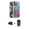 MARSİLYAN™- iPhone 15 Pro Kılıf Zirve Modern Prime - Siyah 360 Mat Full Body Arka Koruyucu + Raze Metal Kamera Lens - TMGI