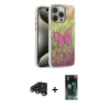 MARSİLYAN™- iPhone 15 Pro Kılıf Zirve Modern Prime - Siyah 360 Mat Full Body Arka Koruyucu + Raze Metal Kamera Lens - TMGI