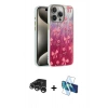 MARSİLYAN™- iPhone 15 Pro Kılıf Zirve Modern Prime - Siyah 3D Antistatik Cam Ekran Koruyucu + Raze Metal Kamera Lens - GS