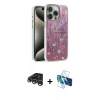 MARSİLYAN™- iPhone 15 Pro Kılıf Zirve Modern Prime - Siyah 3D Antistatik Cam Ekran Koruyucu + Raze Metal Kamera Lens - GS
