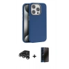 MARSİLYAN™- iPhone 15 Pro Kılıf Zirve Modern Prime - Siyah 3D Antistatik Hayalet Cam Ekran Koruyucu + Raze Metal Kamera Lens - GS