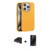 MARSİLYAN™- iPhone 15 Pro Kılıf Zirve Modern Prime - Siyah 3D Antistatik Hayalet Cam Ekran Koruyucu + Raze Metal Kamera Lens - GS