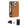 MARSİLYAN™- iPhone 15 Pro Kılıf Zirve Modern Prime - Siyah 3D Antistatik Hayalet Cam Ekran Koruyucu + Raze Metal Kamera Lens - GS