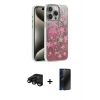 MARSİLYAN™- iPhone 15 Pro Kılıf Zirve Modern Prime - Siyah 3D Antistatik Hayalet Cam Ekran Koruyucu + Raze Metal Kamera Lens - SH